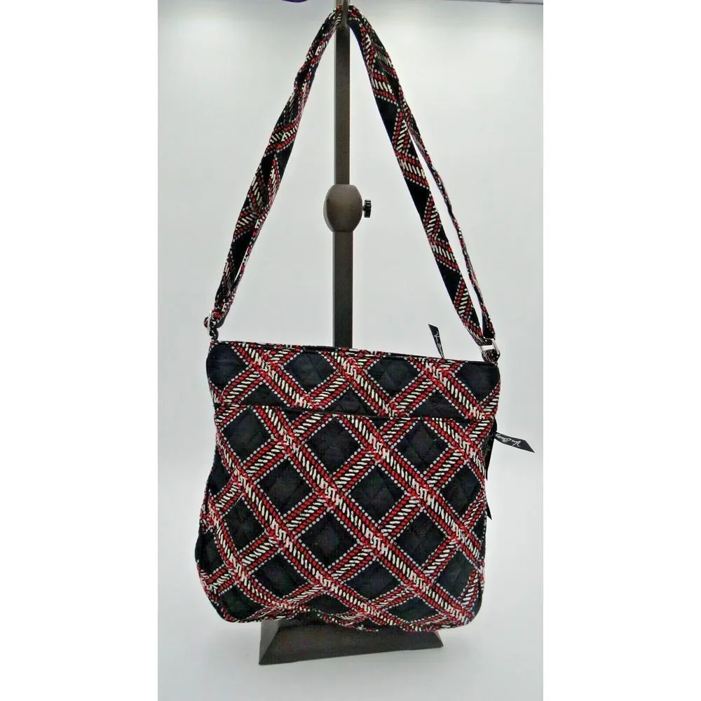 Vera Bradley Hipster Crossbody Purse Black‎ Red Grey Ivory